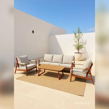 Luxe Loungeset aluminium met weersbestendige kussens 195x..., Ophalen of Verzenden, Nieuw