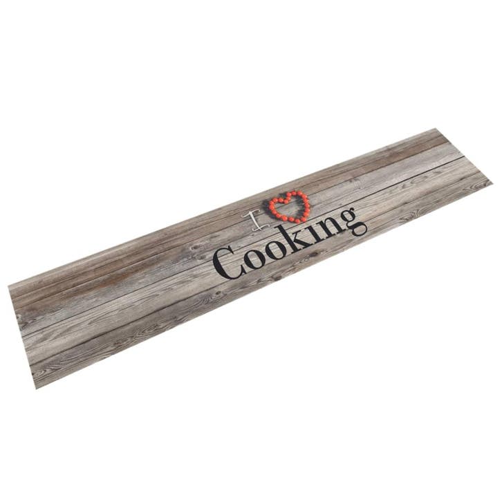 vidaXL Keukenmat wasbaar cooking-print 60x300 cm fluweel, Tuin en Terras, Deurmatten, Nieuw, Verzenden