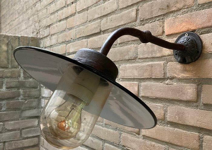 Lamp ornament - Gietijzer - Franse zwanenhals buitenl, Antiquités & Art, Antiquités | Éclairage