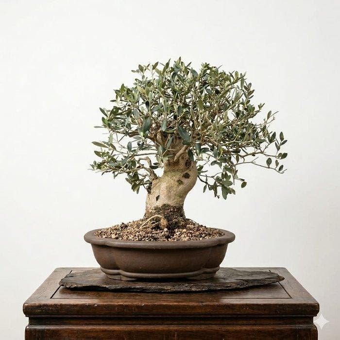 Bonsaï dolivier (Olea) - Hauteur (arbre) : 44 cm -, Antiquités & Art, Curiosités & Brocante