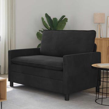 vidaXL bank / zetel Zwart 126 x 81 x 87,5 cm Fluweel, Verzenden