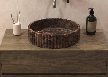 Salenzi Emperador Bruin Waskom 40x40x10cm Geribbeld, Doe-het-zelf en Bouw, Ophalen of Verzenden, Nieuw, Overige typen