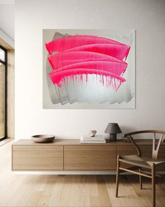 Eren - Silver Waves - XXL, Antiquités & Art, Art | Peinture | Moderne
