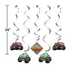 Monster Truck Hangdecoratie 99cm 5 delig, Verzenden