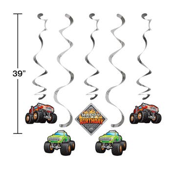 Monster Truck Hangdecoratie 99cm 5 delig, Verzenden, Nieuw