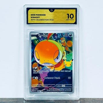 Pokémon Graded card - Scraggy 140 - 30th Anniversary –, Nieuw