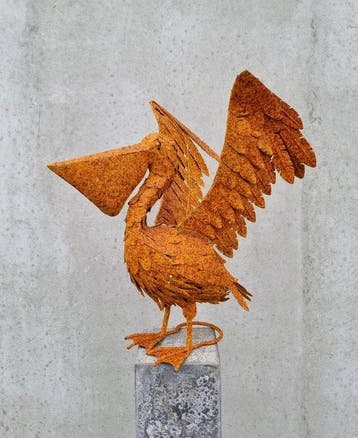Beeldje - Beeldje - Grote pelikaan - IJzer - IJzer, Metaal