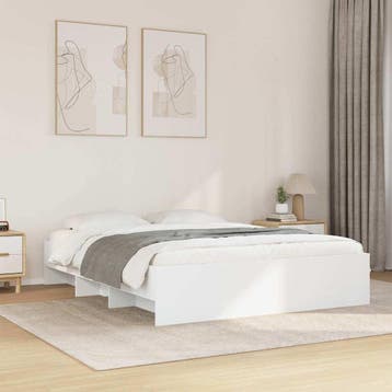 vidaXL Bedframe zonder matras 160x200 cm spaanplaat wit, Verzenden, Nieuw
