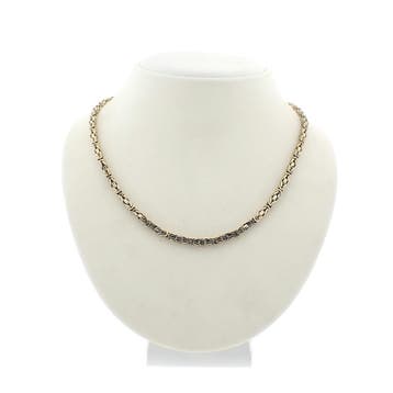 9 karaat vierkante koningsketting, Handtassen en Accessoires, Ophalen of Verzenden, Gebruikt, Geel, Goud