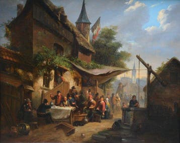 Hollandse School (XIX) (Vroeg 19e eeuw) - Dorpsfeest, Antiek en Kunst