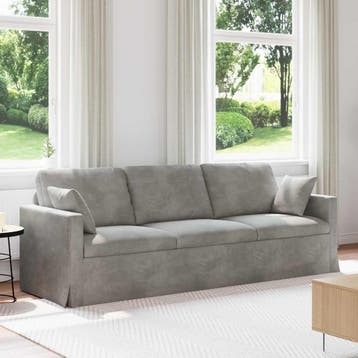 vidaXL bank / zetel Lichtgrijs 228 x 78 x 80 cm Fluweel, Verzenden