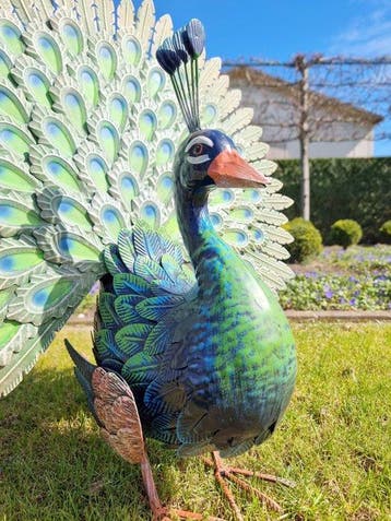 Beeldje - Peacock - IJzer, Metaal