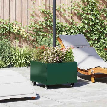 vidaXL Parasolvoet Groen 45 x 45 x 45 cm Staal, Verzenden, Nieuw