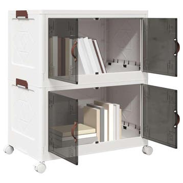 vidaXL Opbergbox stapelbaar met wielen 2-laags 75 L 64x40x76, Doe-het-zelf en Bouw, Transportwagens, Verzenden, Nieuw