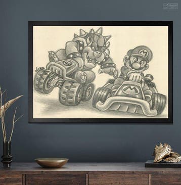 Joan Vizcarra Origineel kunstwerk - Mario Kart: Mario vs., Nieuw