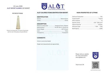 ALGT-gecertificeerd - Meesterlijke natuurlijke citrien -, Verzamelen