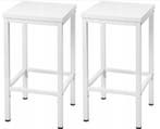 2x barkruk - metalen poten houten zitvlak - wit - hoogte 65, Verzenden, Nieuw