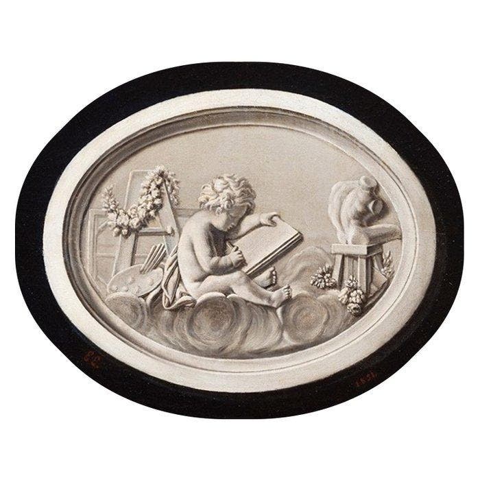 School of Madrid (XIX) - Allegory of Arts, Antiquités & Art, Art | Peinture | Classique