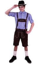 Korte Lederhosen Bruin Echt Leer 58 XL Oktoberfest Suede Tir, Ophalen of Verzenden, Nieuw