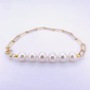 Armband - 18 karaat Geel goud - 4.97ct. tw. Parel