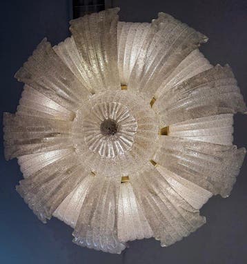 Plafondlamp - Glas - Venetiaanse kroonluchter met 18 glazen, Antiek en Kunst