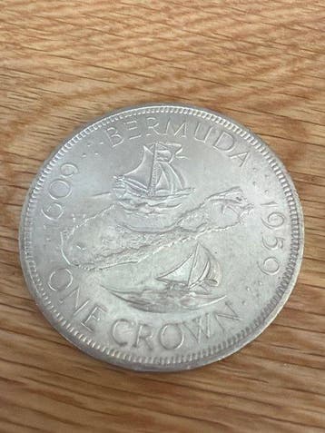 Bermudes. 1 Crown 1959 - Königin Elizabeth II. - 28,28g, Postzegels en Munten