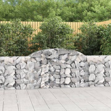 vidaXL Schanskorf gewelfd 300x30x80/100 cm gegalvaniseerd, Verzenden
