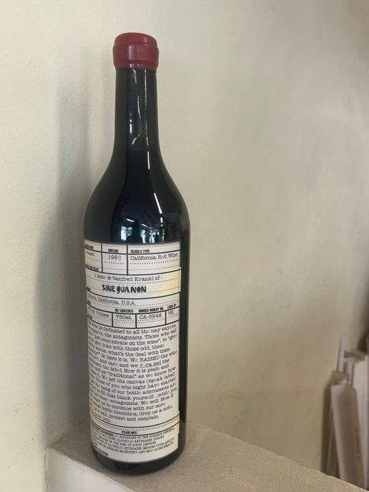 1998 Sine Qua Non, E-Raised - Californie - 1 Bouteille (0,75, Verzamelen, Wijnen