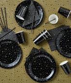 Party Tafelset Zwart Goud 41 delig, Verzenden, Nieuw