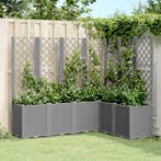 vidaXL Plantenbak met latwerk 160x120x140 cm polypropeen, Verzenden, Nieuw