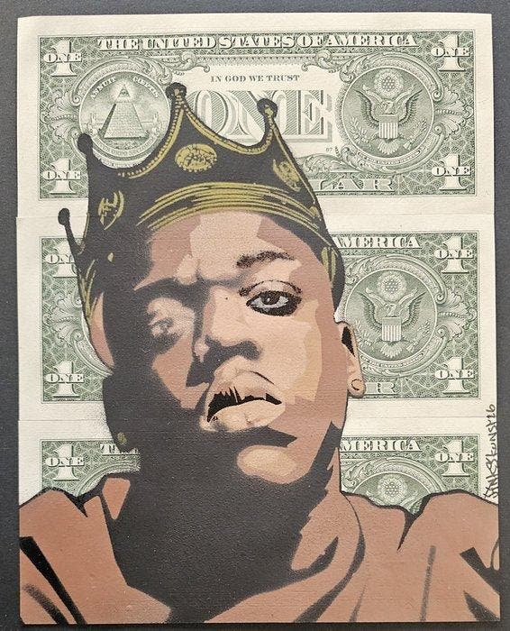 Jinks Kunst - NOTORIOUS BIG (3 X 1$ US), Antiek en Kunst, Kunst | Designobjecten