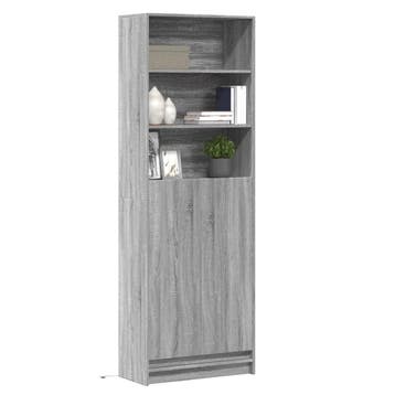 vidaXL Hoge kast met LED 69x32,5x200 cm bewerkt hout grijs, Huis en Inrichting, Verzenden, Nieuw