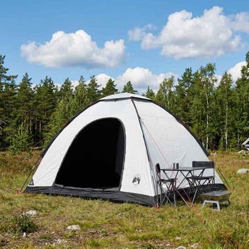 vidaXL Kamperen tent 4-persoons Wit Blackout, Caravanes & Camping, Verzenden