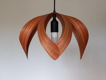 Lampe à suspendre - Placage en bois de pommier indien