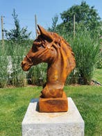 Sculpture, A rustic horse head - 40 cm - Fer, Antiquités & Art