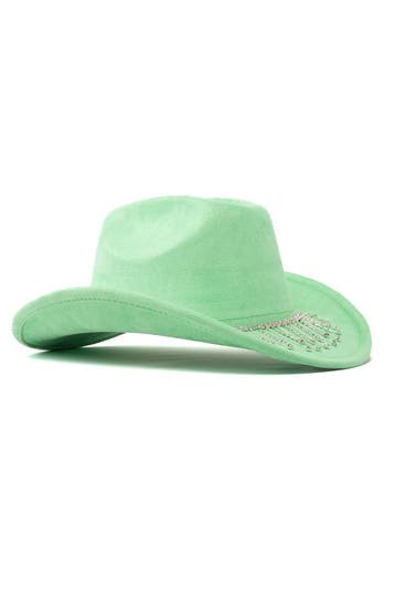 Cowboyhoed Mint Strass Steentjes Ketting Mintgroen Cowgirl W, Ophalen of Verzenden, Nieuw