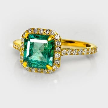 Zonder minimumprijs - Ring - 14 karaat IGI 2,22 ct Zambiaans, Nieuw