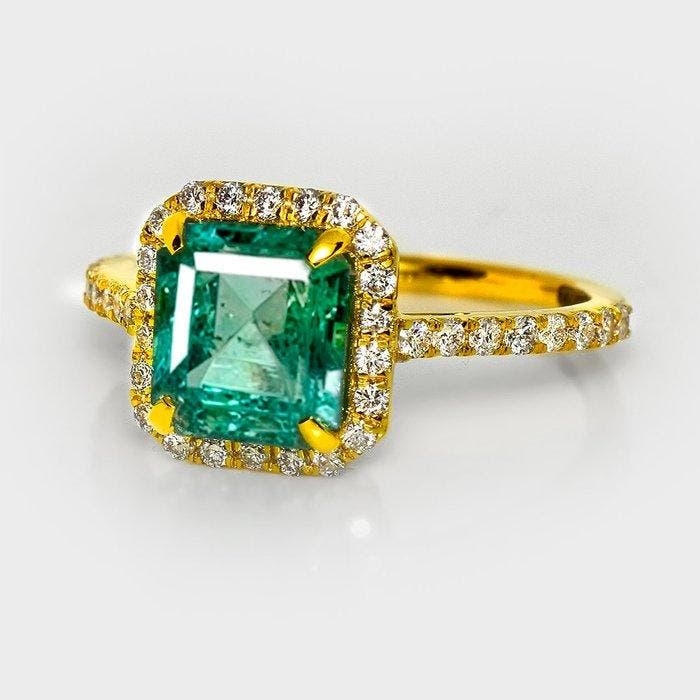 Zonder minimumprijs - Ring - 14 karaat IGI 2,22 ct Zambiaans, Bijoux, Sacs & Beauté, Bagues