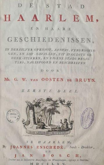 Gerrit Willem van Oosten de Bruyn - De stad Haarlem en haare, Antiquités & Art