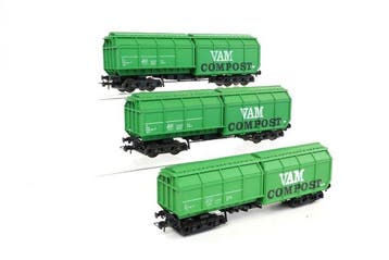 Roco H0 - 4368S/4368C - Modeltrein goederenwagon (3) - Drie, Hobby en Vrije tijd, Nieuw