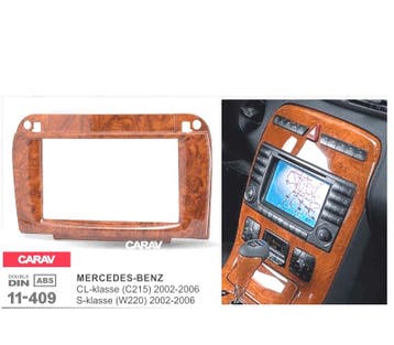 Facade Autoradio Bois Haute Brillance 2 Din Pour Mercedes Cl, Auto diversen, Verzenden, Nieuw