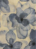 Tissu cretonne élégant bleu Toile de Jouy avec un motif