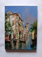 Vincenzo Somma (1955) - Gondolieri a Venezia, Antiquités & Art, Art | Peinture | Classique