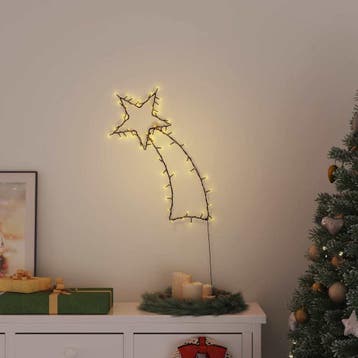 vidaXL Kerstverlichting vallende ster silhouet 80 LEDs warm, Verzenden, Nieuw