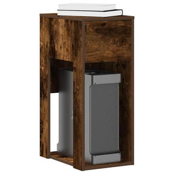 vidaXL Computertorenstandaard met lade 30x44x74 cm gerookt, Verzenden