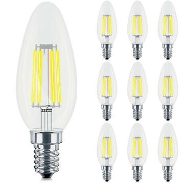 Voordeelpak 10x Dimbare E14 Kaars Filament LED Lamp - Warm W, Verzenden, Nieuw