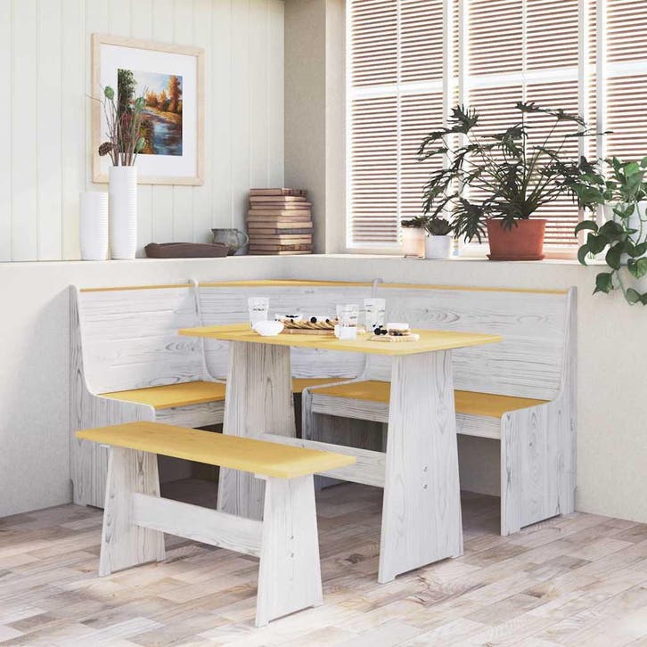 vidaXL Hoekbank REINE 151 cm massief grenenhout honingbruin, Maison & Meubles, Chaises, Envoi