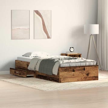 vidaXL Bedframe met lade met opslag Oud Hout 90 x 200 cm, Verzenden, Nieuw