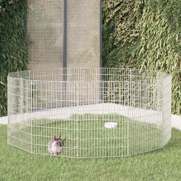 vidaXL Dierenverblijf 12 panelen 54x80 cm gegalvaniseerd, Dieren en Toebehoren, Verzenden, Nieuw