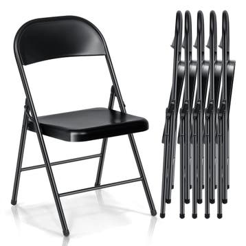 Klapstoelen - Vouwstoelen - Set van 6 - Eettafelstoelen - Zw, Verzenden, Nieuw